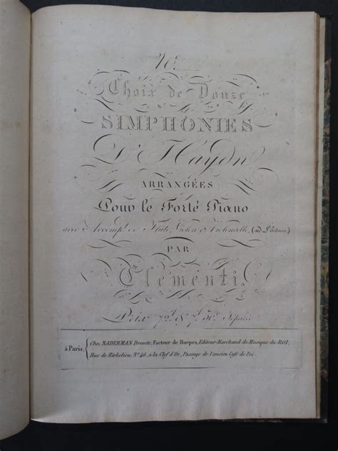 CLEMENTI Muzio Douze Symphonies Haydn Flûte 1815 par CLEMENTI Muzio