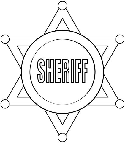 Sheriff badge afdrukbare sjabloon | Papercraft