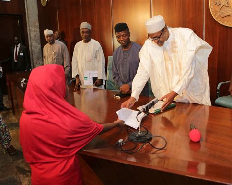 President Buhari VP Osinbajo Meet With The BringBackOurGirls