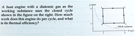 Solved Heat Engine With Diatomic Gas As The Working Substance Uses The Closed Cycle Shown In