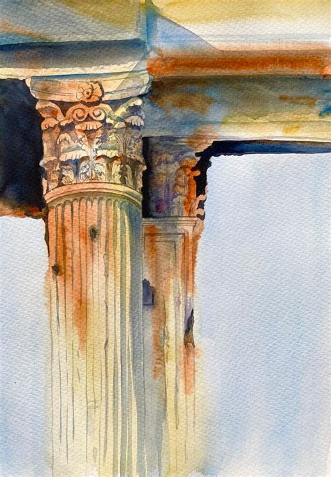 Capital PAINTING Architecture ORIGINAL Greece Ancient Top Column Old ...