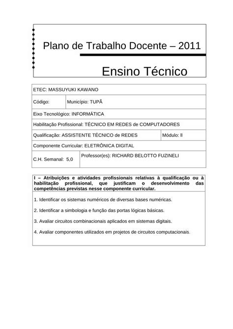 Pdf Ensino T Cnico Etectupa Br Identificar A Simbologia E