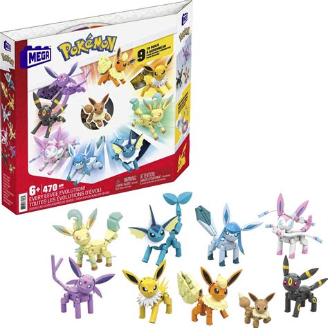 Mega Pokemon Every Eevee Evolution Toy Building Set Walmart