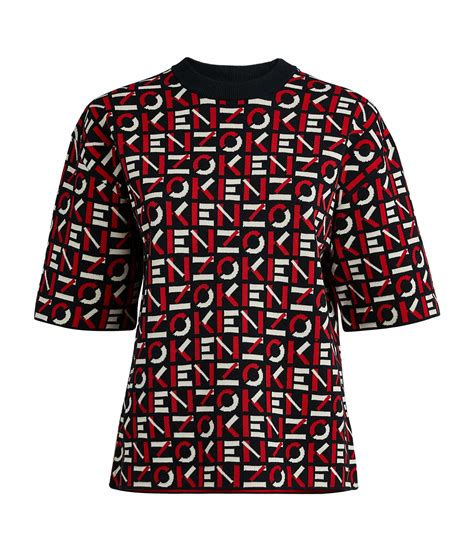 Kenzo Red Jacquard Knit Logo Top Harrods Uk