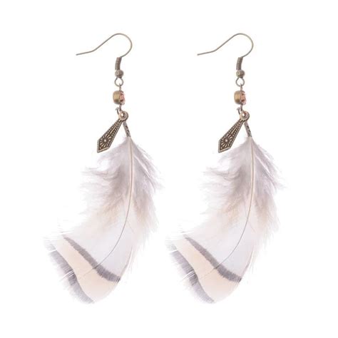 One Piece Feather Vintage Simple Design Dangle Earrings Vintage Feather