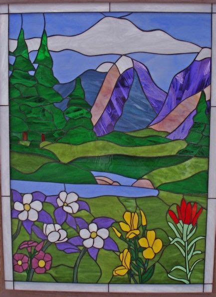 Autumn Wildflowersstained Glass Window Panel Stained Glass Flowers Stained Glass Crafts