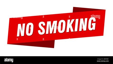 No Smoking Banner Template No Smoking Ribbon Label Sign Stock Vector