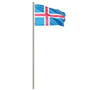 Iceland Flag With Pole Iceland Flag Waving Iceland Flag Waving