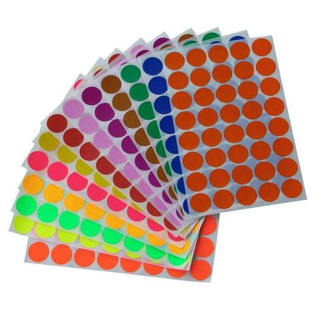 Colored dots stickers 3/4" inch, 13 Colors Sticker Dot 19mm 3/4 inch ...