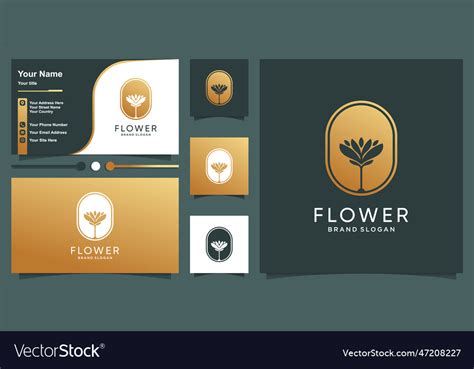 Flower Logo Template With Modern Unique Style Vector Image