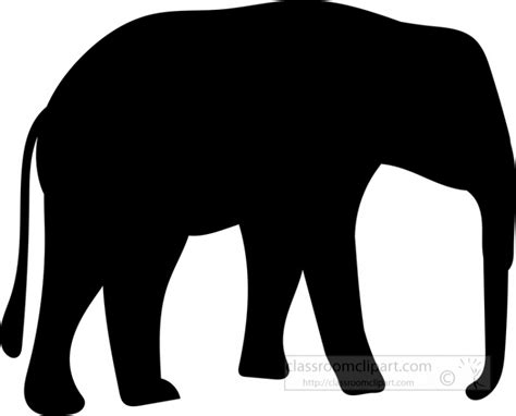 Elephant Clipart-large elephant black silhouette vector