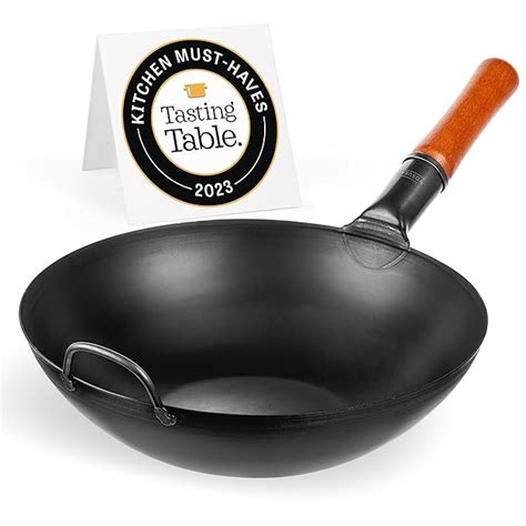 Buy YOSUKATA Pre Seasoned Carbon Steel Wok Pan Â 13 5 Woks And Stir