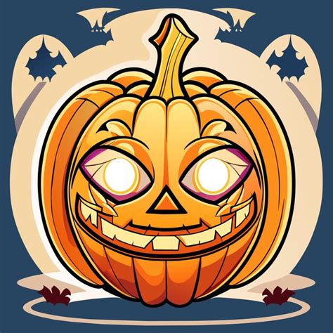 Premium Vector Scary Pumpkin Halloween Lantern Hand Drawn Flat