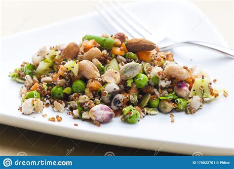 Legume Salad With Almonds Stock Image Image Of Nutrition 170022701