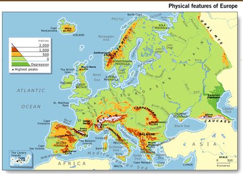 World Maps Library - Complete Resources: Maps Of Europe Mountains