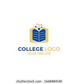 College Logo Design Template Vector Illustration Stock Vector (Royalty ...