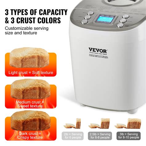 Vevor Bread Maker 15 In 1 3lb Dough Machine Nonstick Ceramic Pan