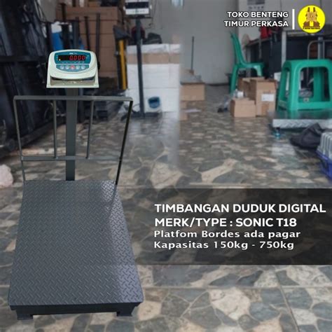 Jual Promo Timbangan Duduk Digital Sonic T18 Kap 100 750Kg Platfom