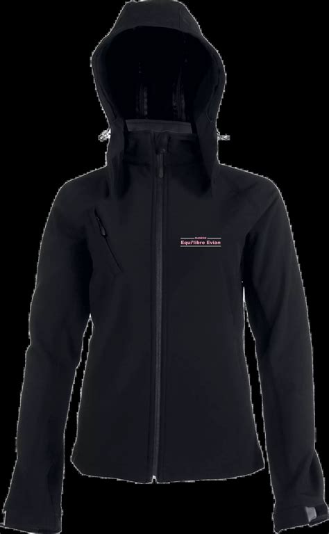 Softshell Capuche Amovible Femme Noir Man Ge Equi Libre Evian