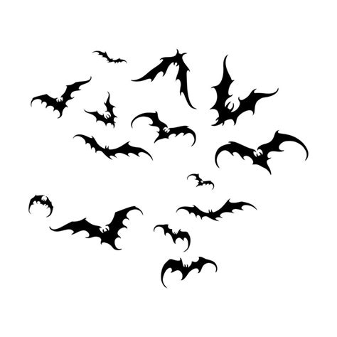 Bat vampire vector. scary ghost bat silhouette flying on white ...