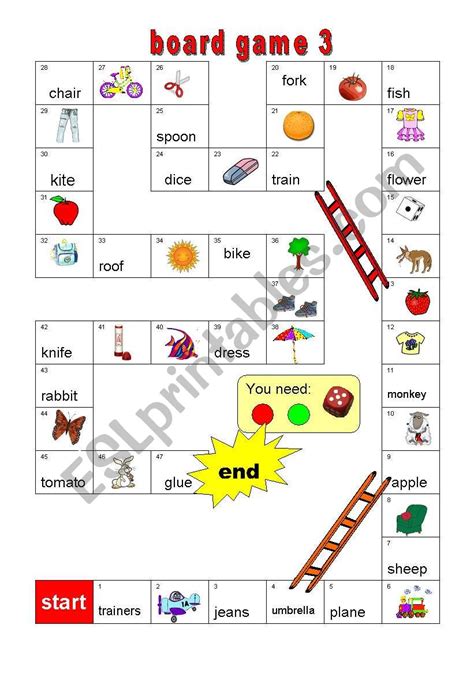 Board Game ESL Worksheet By Sivert 50