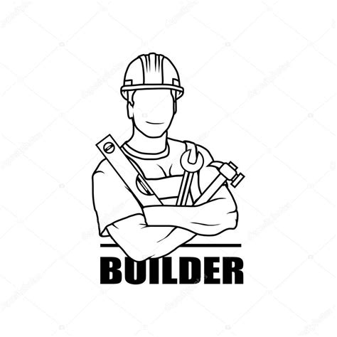 Icono De Trabajador Constructor Logotipo Del Trabajador Silueta De Trabajador Ilustración