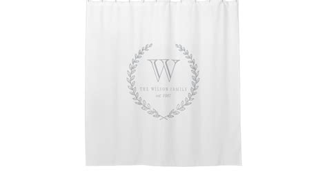 Laurel Monogram Shower Curtain Zazzle