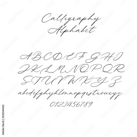 Hand Drawn Typeface Set Isolated On White Brush Painted Characters