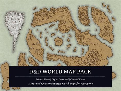 Dnd World Map Pack 5 World Maps Dnd Maps - Etsy