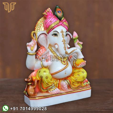 Marble Ganesh Statue White Marble Ganpati Murti Ganesha Moorti Marble