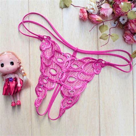 Women Lace Panties Crotchles Underwear Thongs Sexy Lingerie Butterfly G