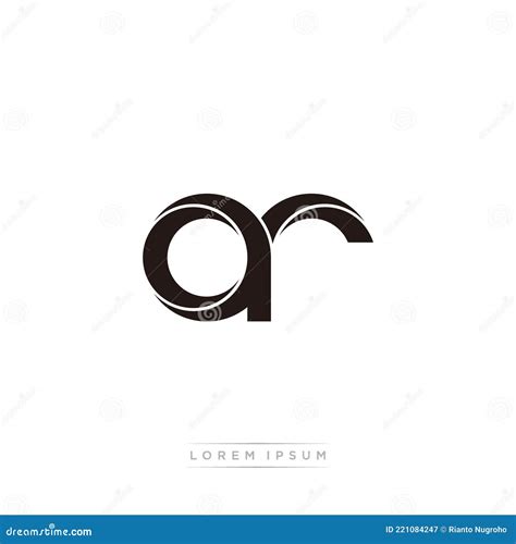 Ar Initial Letter Split Lowercase Modern Monogram Linked Outline