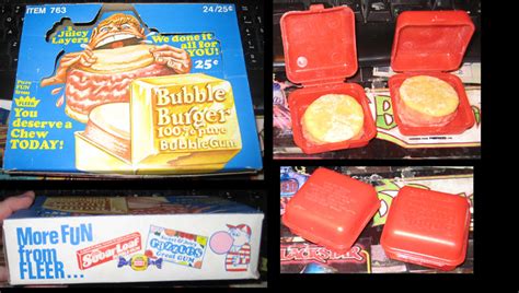 Fleer Bubble Burger Bubble Gum Display Box And Intact Containers 1970