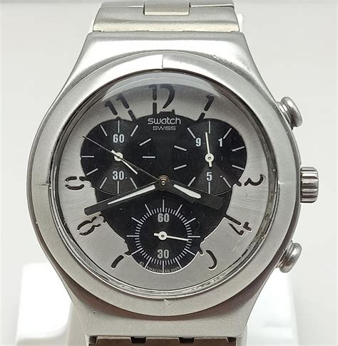 Swatch Irony Swiss Quartz Chronograph V8 Panda Face Vintage Watch