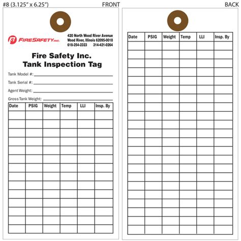 Fire Extinguisher Inspection Log Printable - Monthly Fire Extinguisher ...