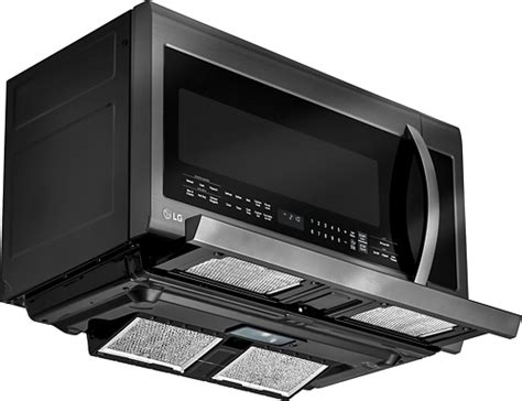 LG - 2.2 Cu. Ft. ExtendaVent 2.0 Over-the-Range Microwave with Sensor Cooking - PrintProof Black ...