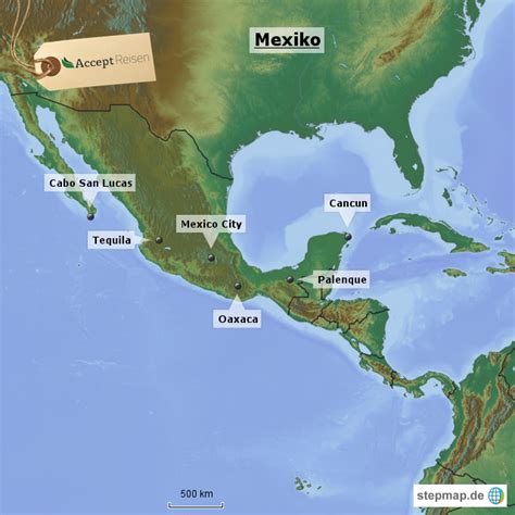 Stepmap Mexiko Bersichtskarte Landkarte F R Mexiko