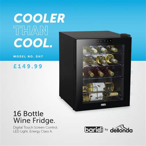 Dh Baridi Bottle Wine Cooler Fridge Digital Touch Screen