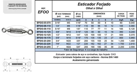 Esticador Forjado Olhal X Olhal Quality Fix Do Brasil