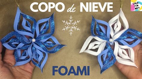 COPOS de NIEVE en FOAMI Adornos navideños con GOMA EVA