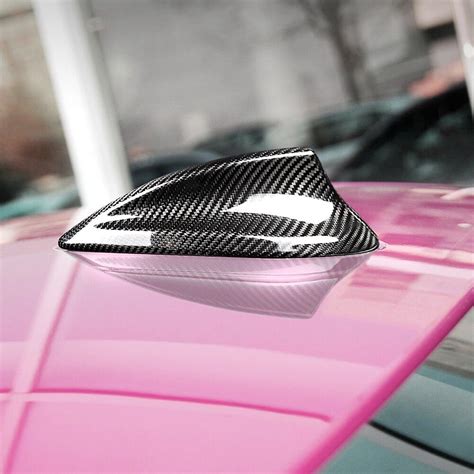 True Carbon Fiber Car Roof Shark Fin Aerial Antenna Cover Car Styling Compatible With Bmw E90