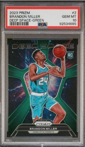 2023 24 Panini Prizm Brandon Miller Green Prizm Deep Space Rookie Card