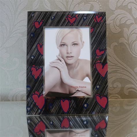 Красное сердце шаблон стеклянная рамка для фото, с зеркалом Childern ...