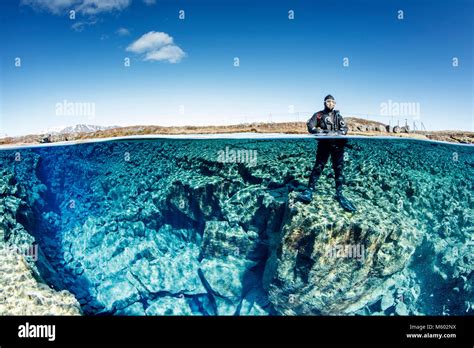 Scuba Diving In Silfra Fissure Thingvellir National Park Iceland