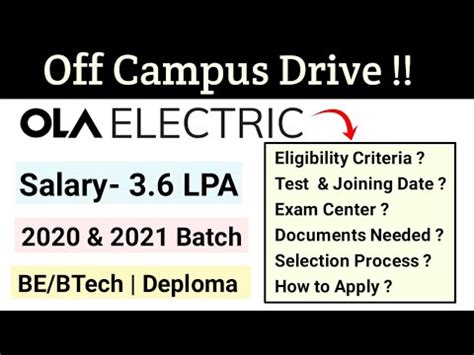 Ola Electric Off Campus Drive 2021 Off Campus Drive For Freshers 2021