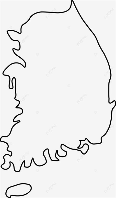 Map Of South Korea Outline Silhouette South Korea Map Flat Vector