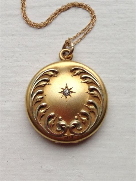 Antique Locket Art Nouveau Locket Repousse Design Gold Etsy Art