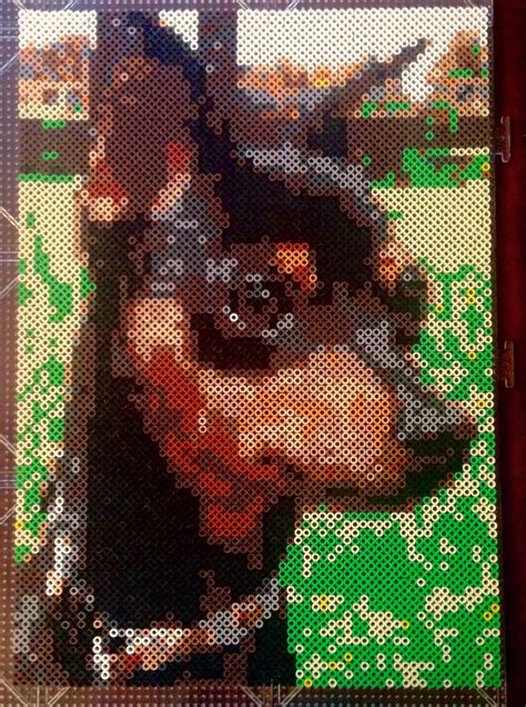 Custom Pet Portrait In Perler Beads Etsy Perler Beads Diy Perler