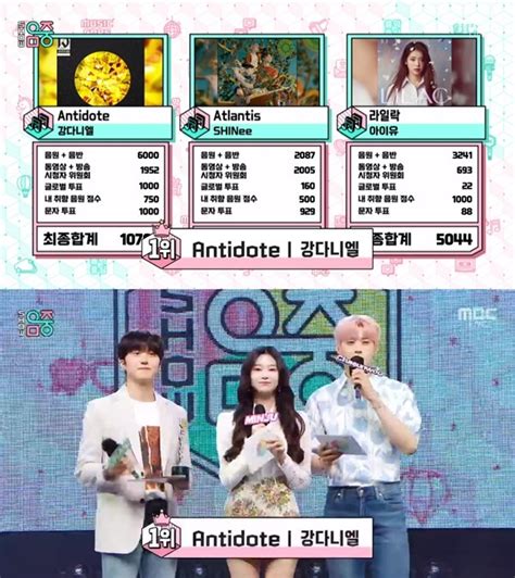 음악중심 강다니엘 Antidote 샤이니·아이유 꺾고 1위 Tv캡처 네이트 연예