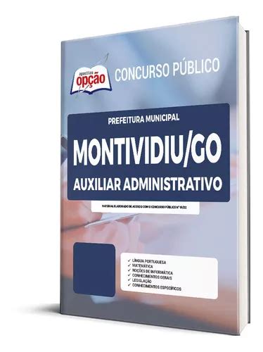 Apostila Prefeitura De Montividiu Go 2022 Auxiliar Administrativo